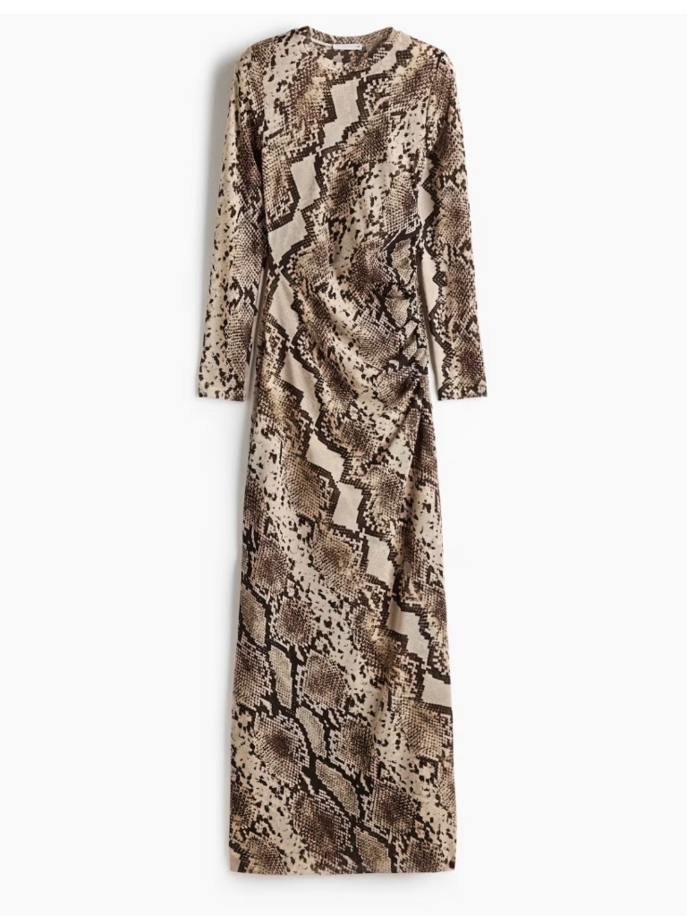 SNAKESKIN-PRINT MESH DRESS